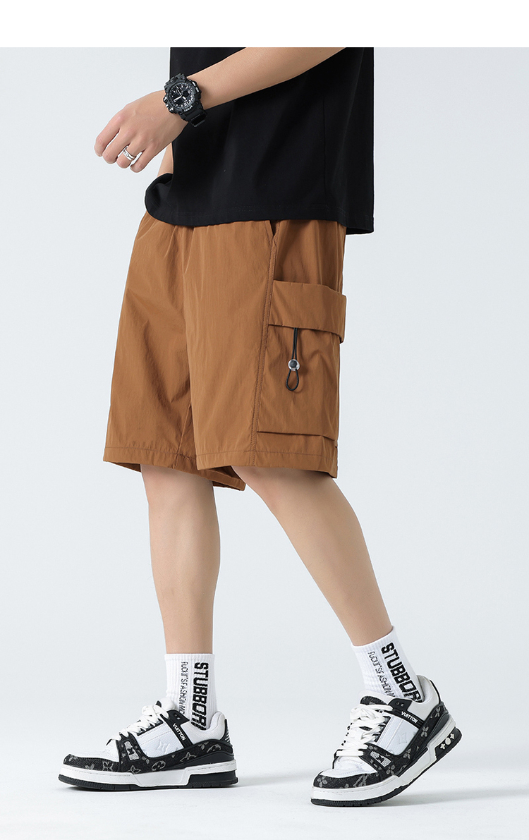 ストリートファッション ゆったりハーフ丈カーゴパンツ