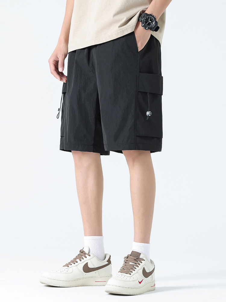 ストリートファッション ゆったりハーフ丈カーゴパンツ