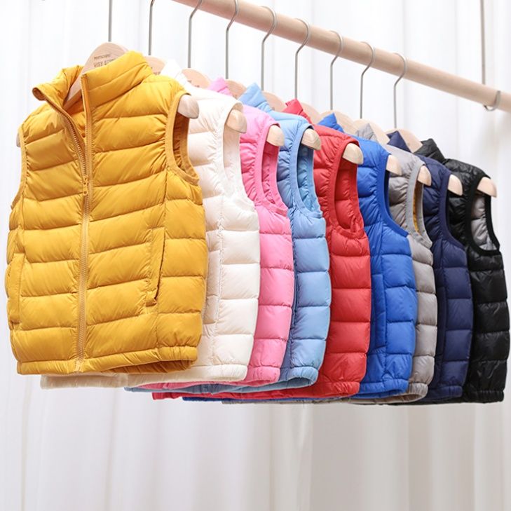 ストリートファッション 軽量中綿入りダウン風袖なしジャケット