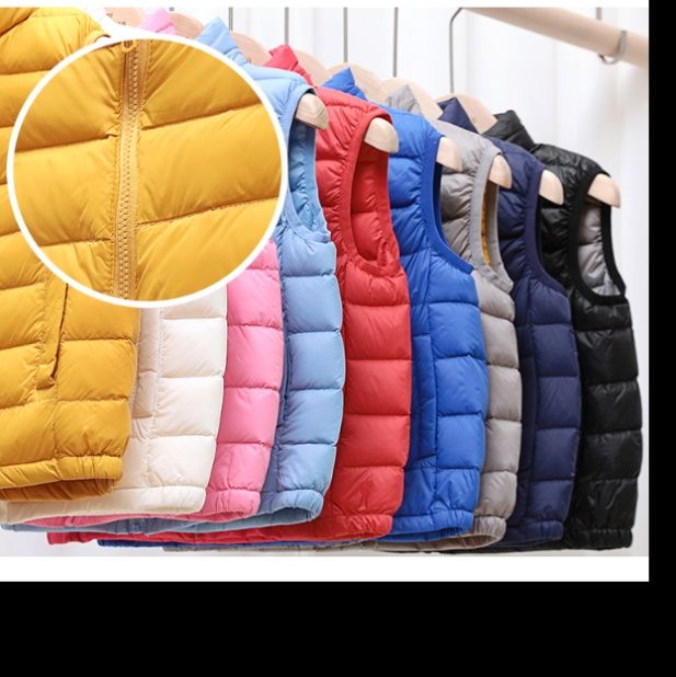 ストリートファッション 軽量中綿入りダウン風袖なしジャケット