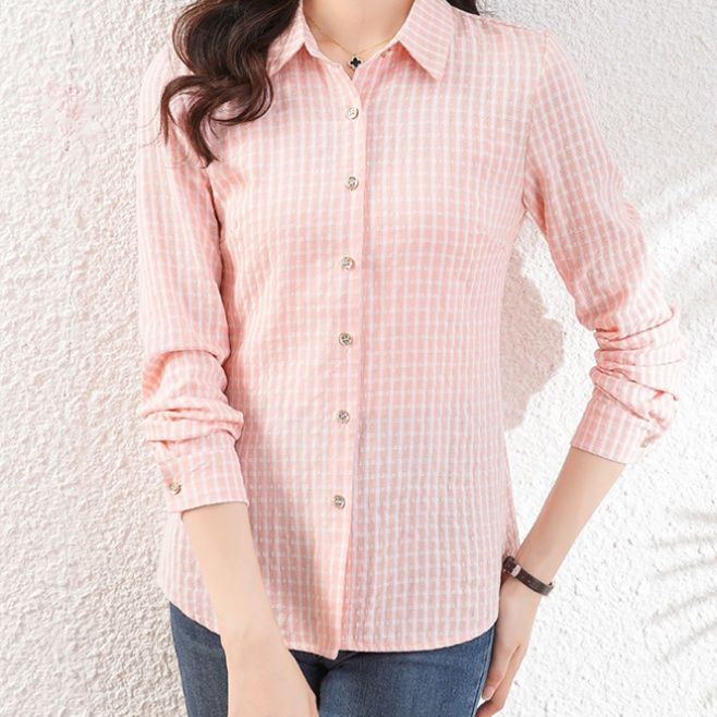 ストリートファッション 格子柄長袖シャツ上品カジュアルトップス