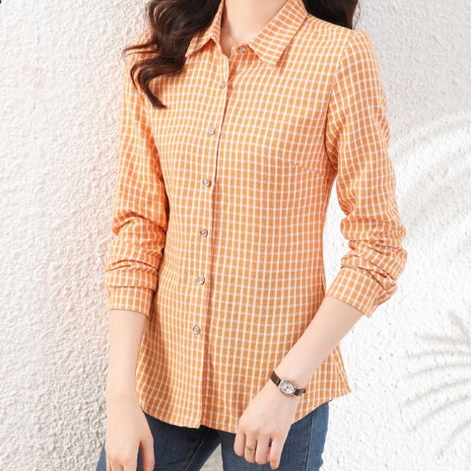 ストリートファッション 格子柄長袖シャツ上品カジュアルトップス