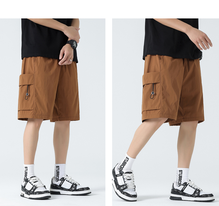 ストリートファッション ゆったりハーフ丈カーゴパンツ