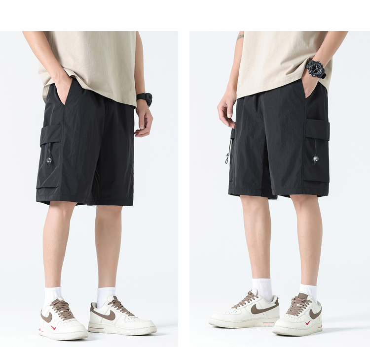ストリートファッション ゆったりハーフ丈カーゴパンツ