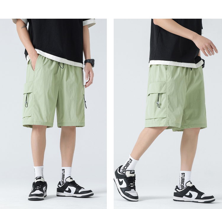 ストリートファッション ゆったりハーフ丈カーゴパンツ
