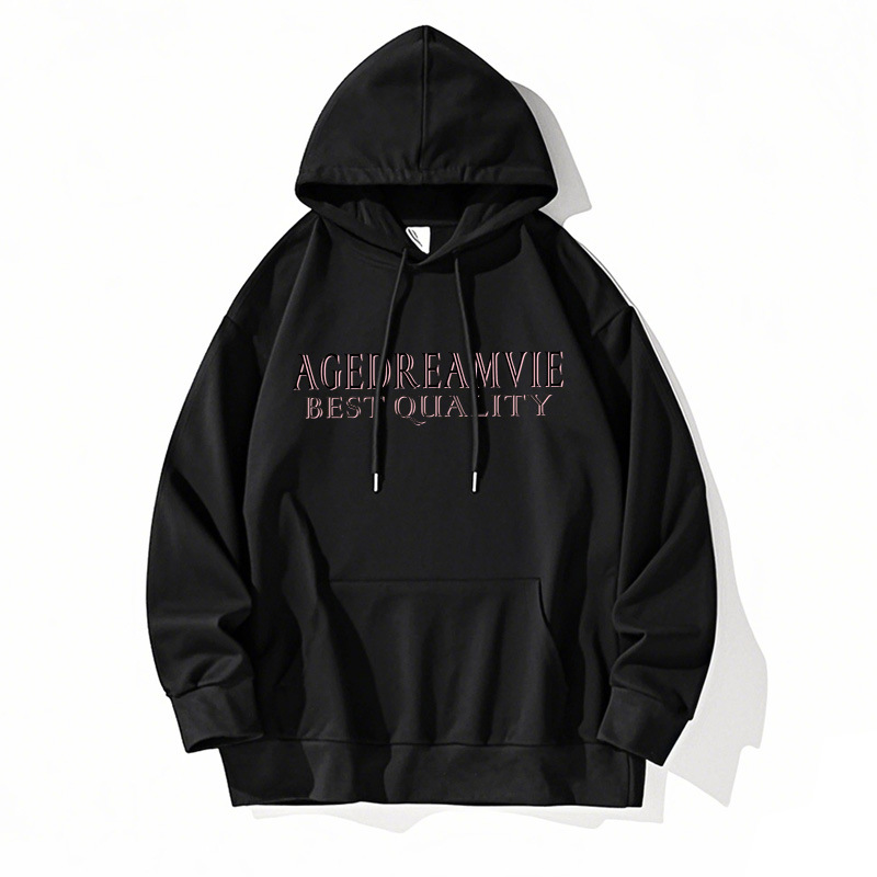 ストリートファッションパーカー 蝶々刺繍ロゴ入りプルオーバーフーディー