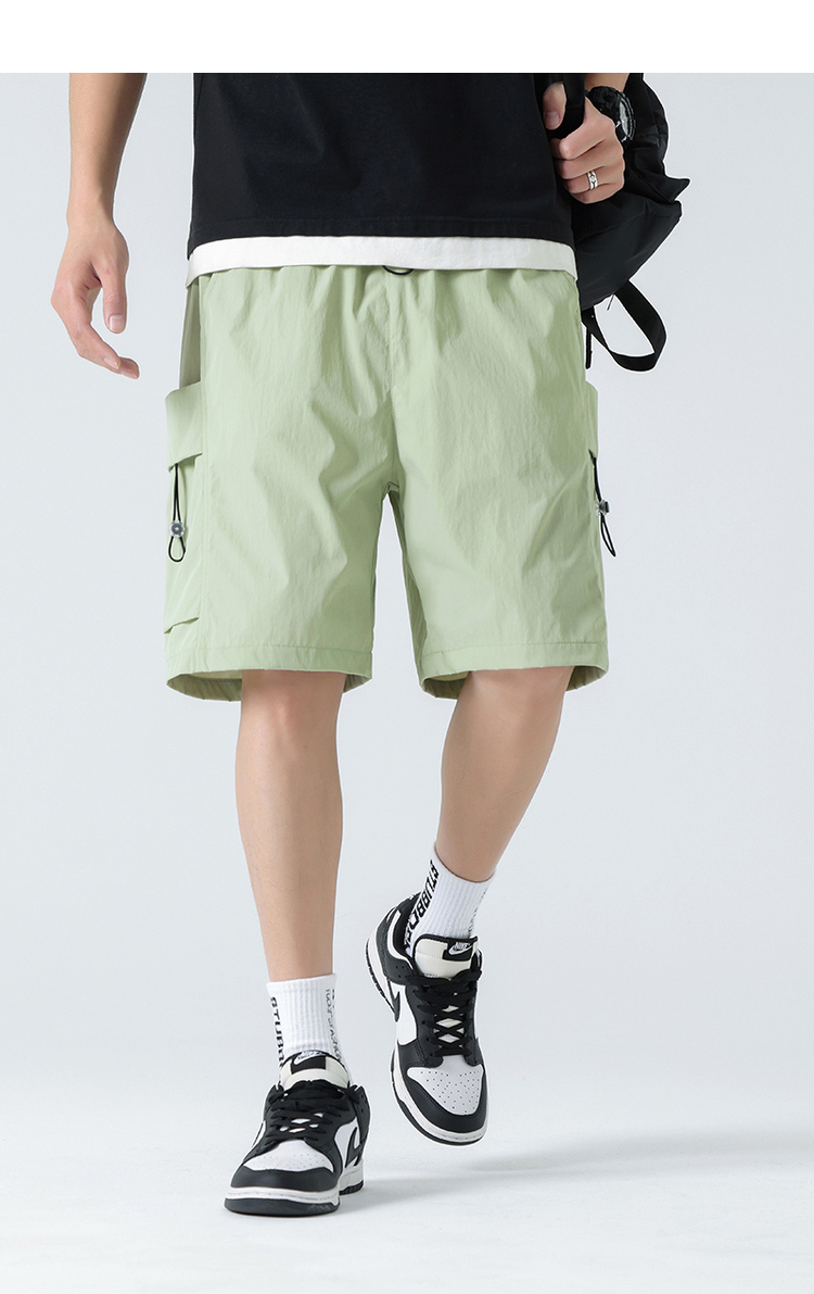 ストリートファッション ゆったりハーフ丈カーゴパンツ
