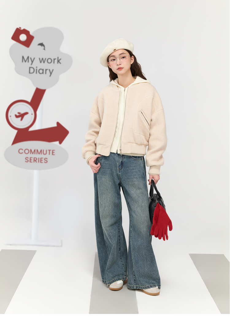 ストリートファッション ワイドシルエットデニムパンツ