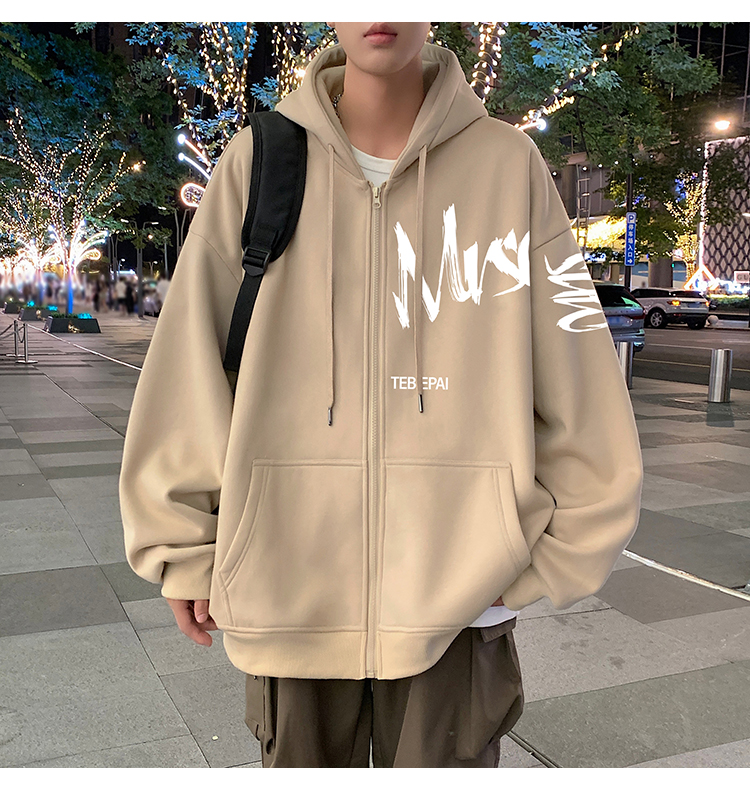 ストリートファッション アートライン ゆったりパーカー