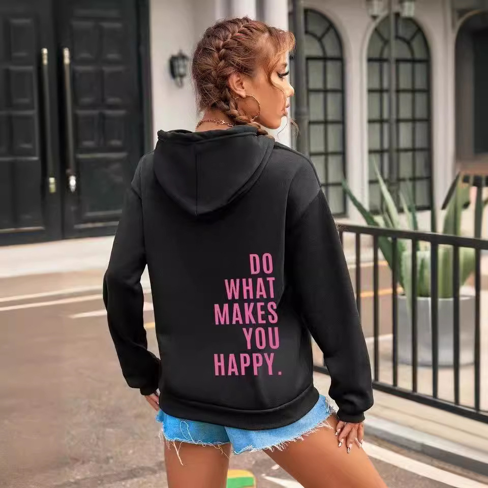 ストリートファッション ベーシック無地プルオーバーフード付き パーカー