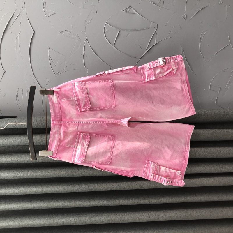 ストリートファッション ベルトアクセント多機能ポケットパンツ