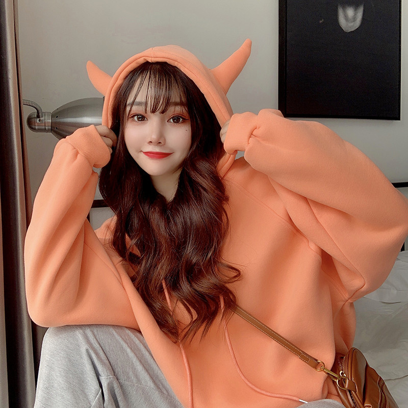 ストリートファッション ゆったりオーバーサイズ裏起毛プル パーカー