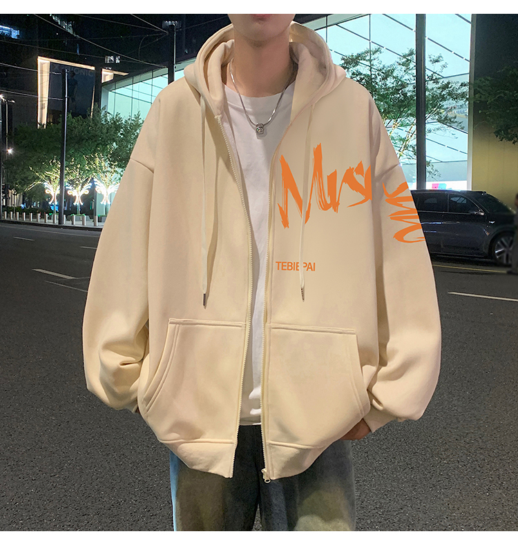 ストリートファッション アートライン ゆったりパーカー