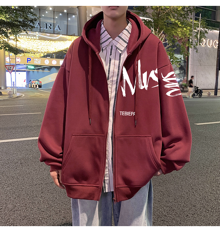 ストリートファッション アートライン ゆったりパーカー