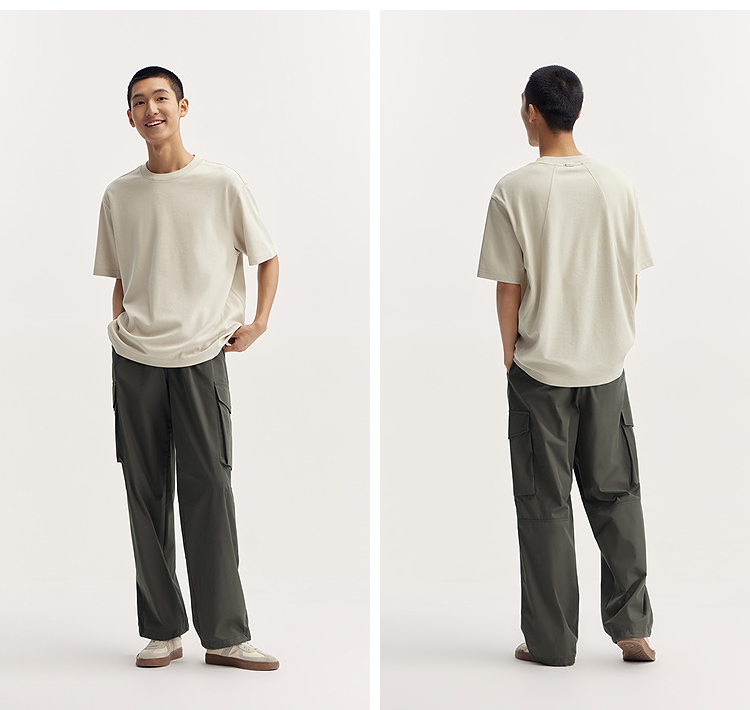 ストリートファッション ゆったりシルエットポケット多機能パンツ