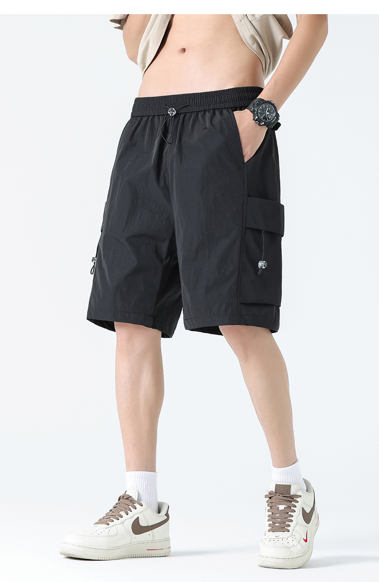 ストリートファッション ゆったりハーフ丈カーゴパンツ