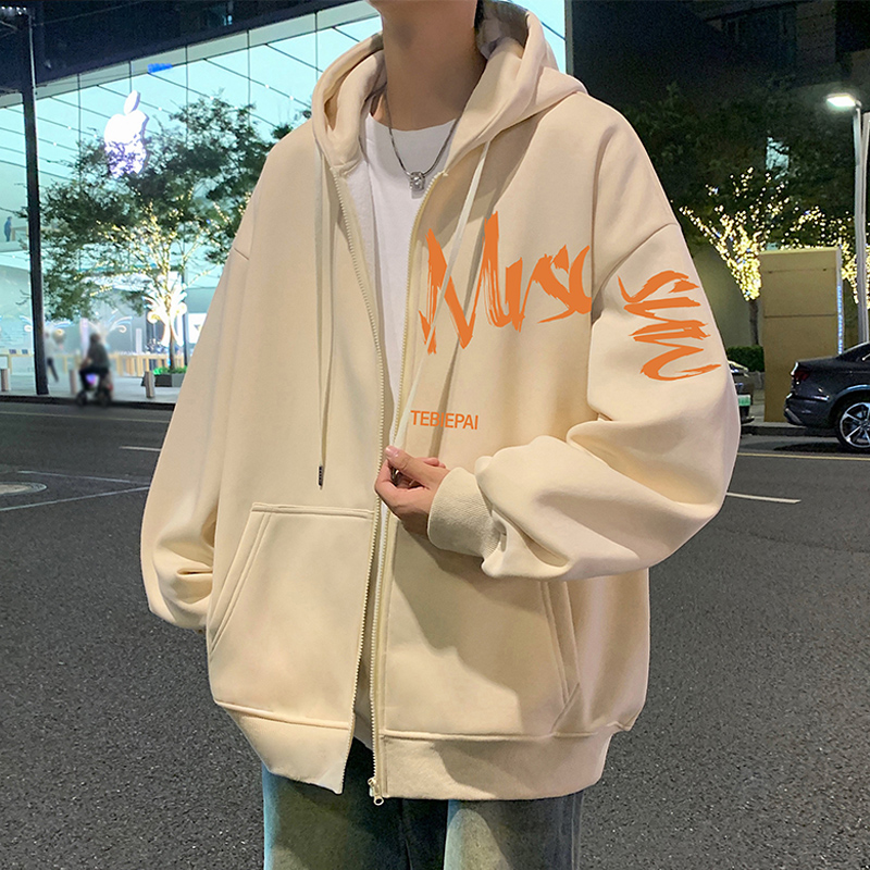 ストリートファッション アートライン ゆったりパーカー