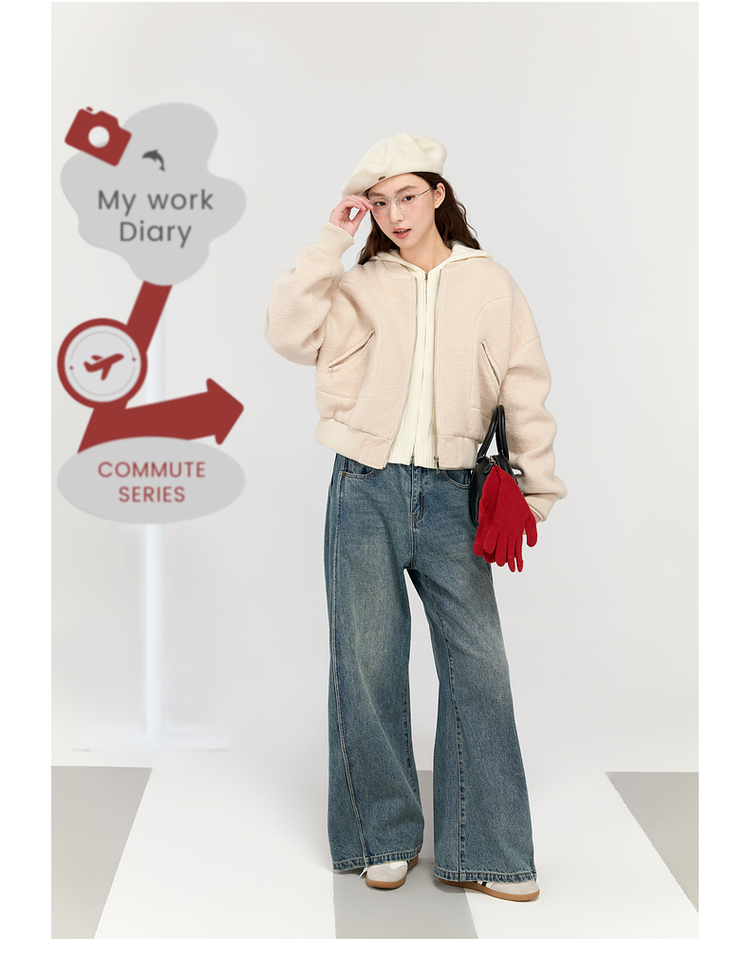 ストリートファッション ワイドシルエットデニムパンツ