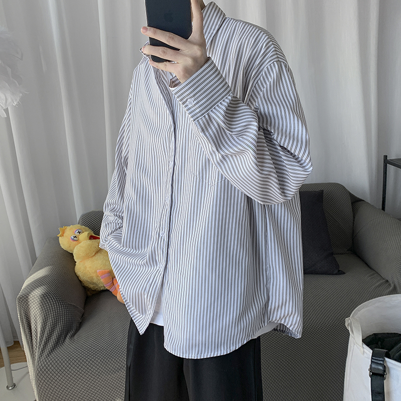ストライプシャツ ゆったりリラックスストライプシャツ