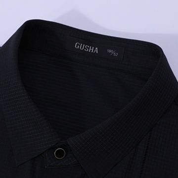 ストライプシャツ 立体縦ライン半袖シャツ