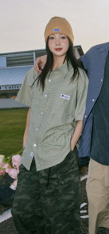 ストライプシャツ ゆったりリラックスストライプシャツ