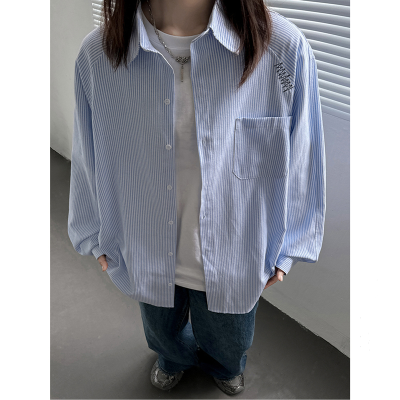 ストライプシャツ ゆったりシルエット ストライプシャツ