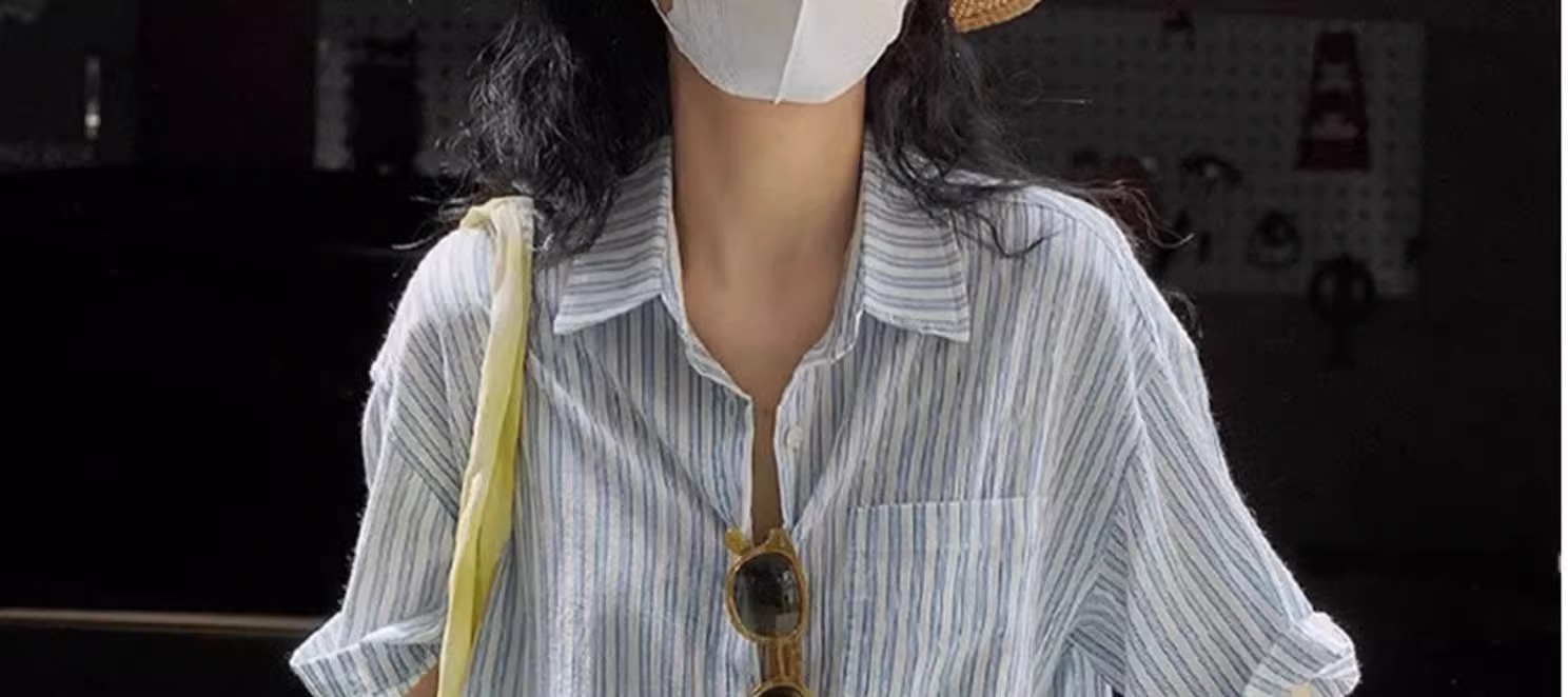 ストライプシャツ 爽やかシアー半袖ストライプシャツ