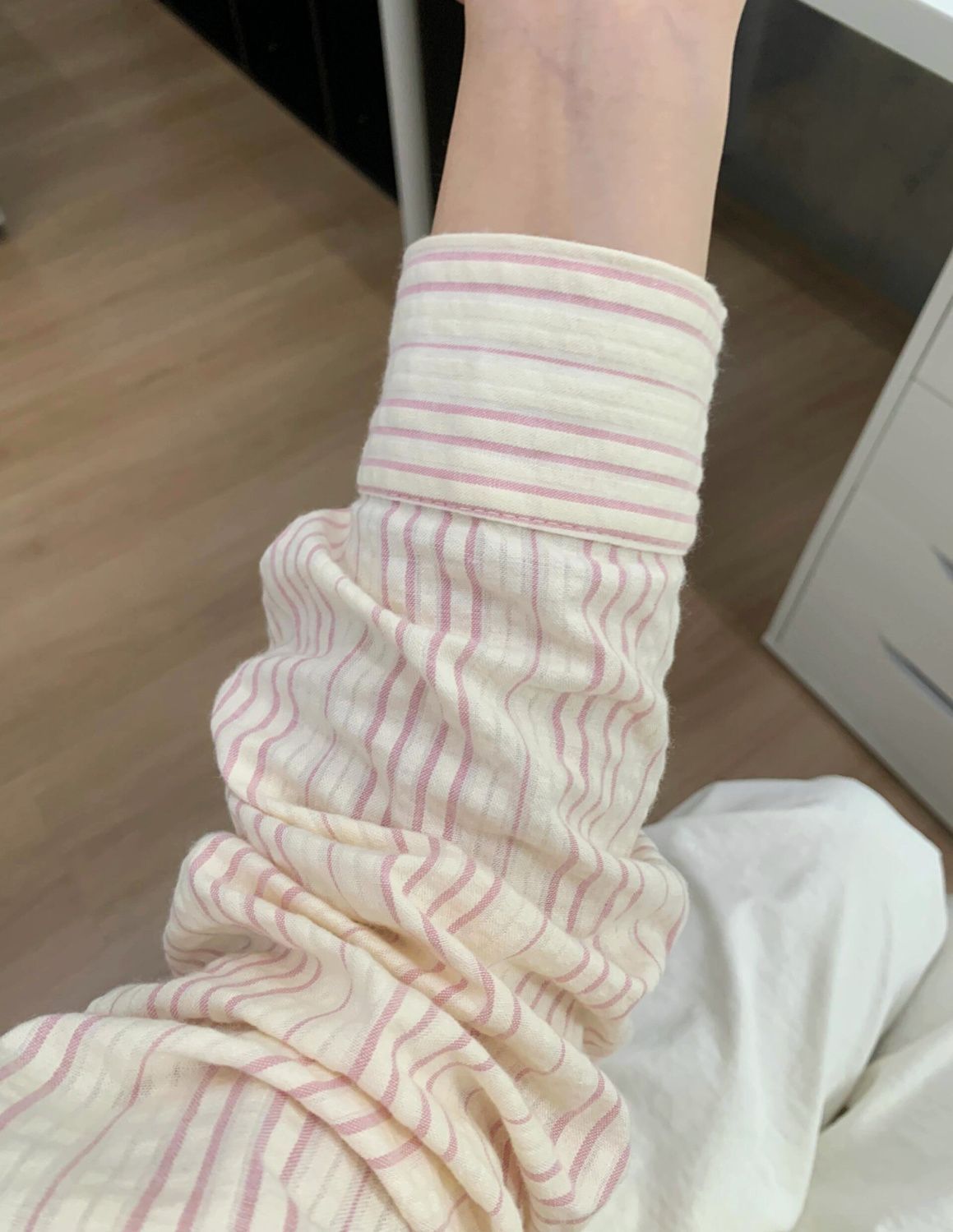 ストライプシャツ 上質リネン風ストライプシャツ