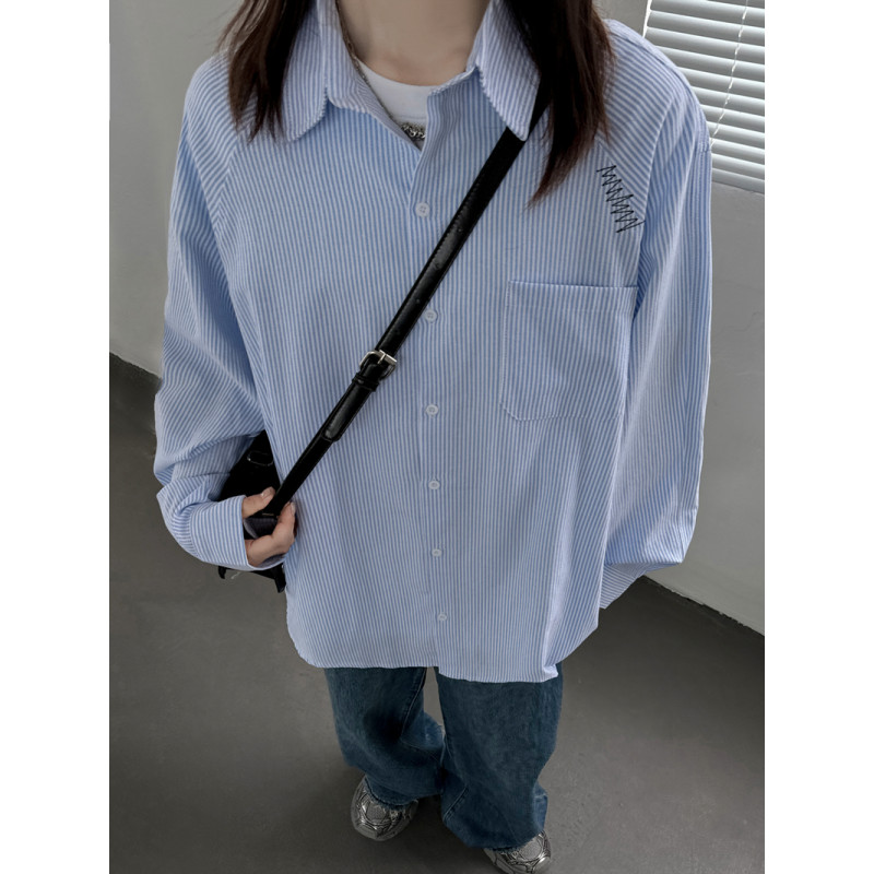 ストライプシャツ ゆったりシルエット ストライプシャツ
