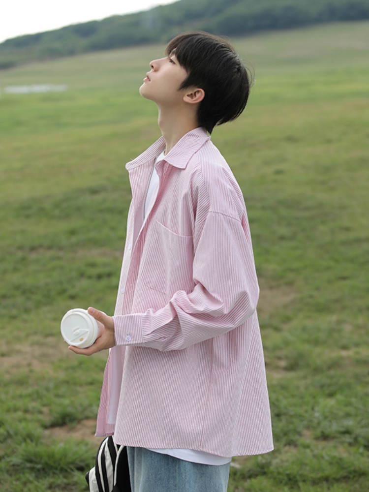 ストライプシャツ 自然体ストライプゆったりシャツ