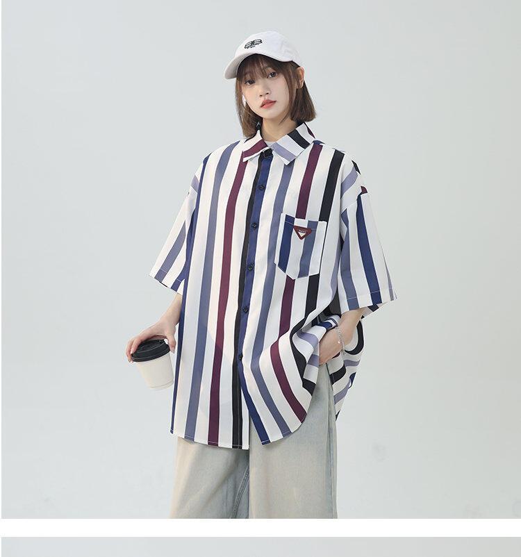 ストライプシャツ ゆったりマルチストライプシャツ