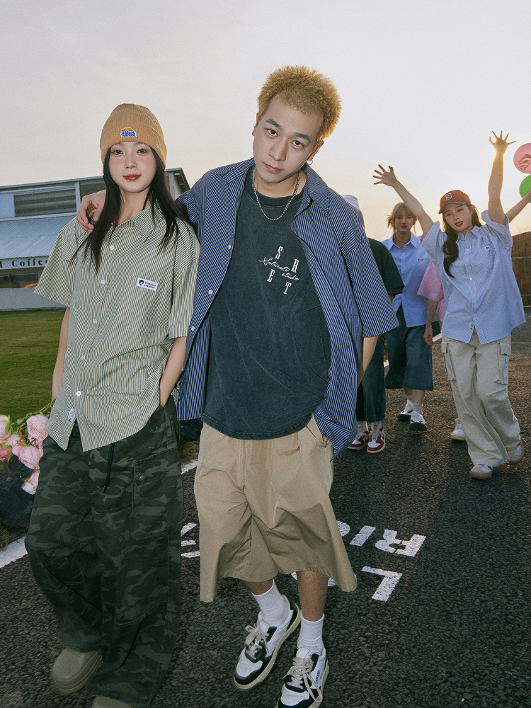 ストライプシャツ ゆったりリラックスストライプシャツ