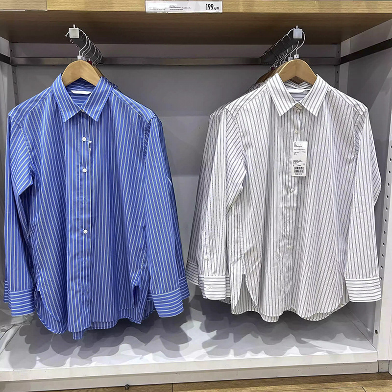 ストライプ シャツ ベーシックロングストライプシャツ