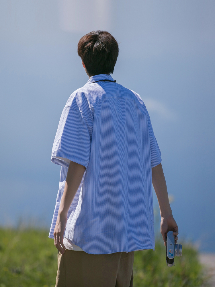 ストライプシャツ 爽やか海風ストライプシャツ