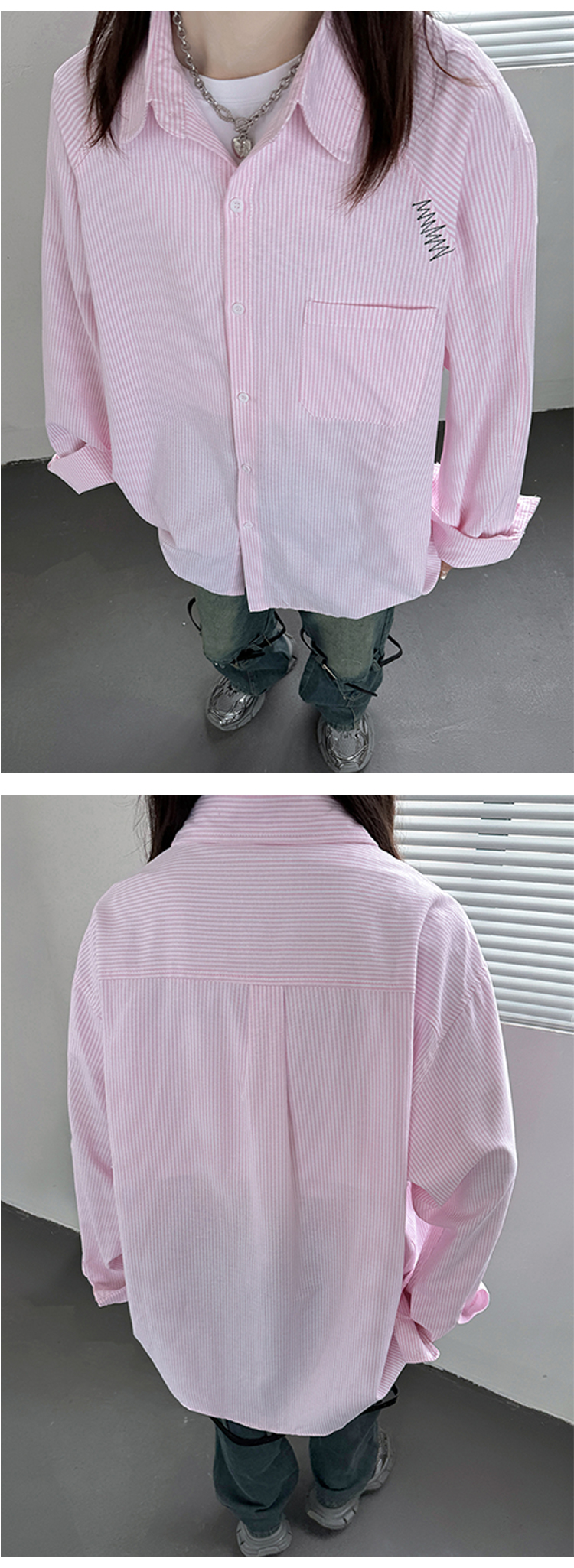 ストライプシャツ ゆったりシルエット ストライプシャツ