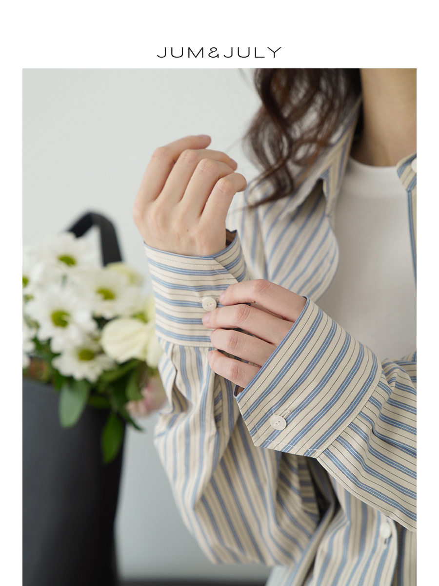 ストライプシャツ 上品なリラックスストライプシャツ