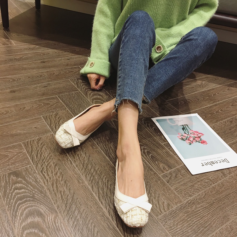ローヒール パンプス 痛くない ツイード リボン 歩きやすい フォーマル