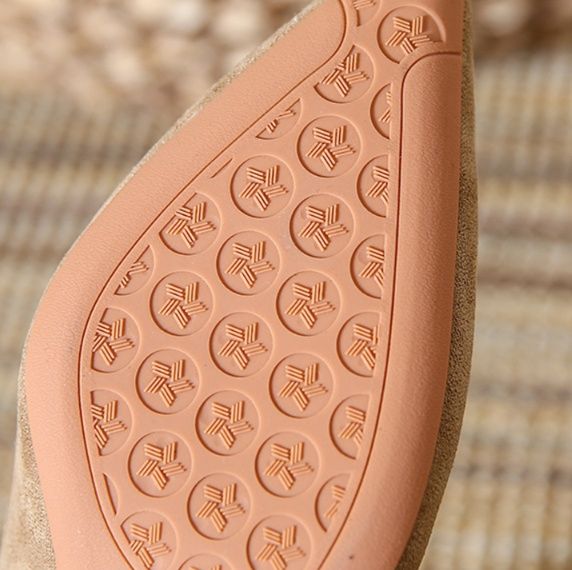 スエード靴 上品な尖頭スエード細身パンプス