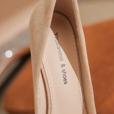 スエード靴 上品な尖りつま先高級起毛素材パンプス