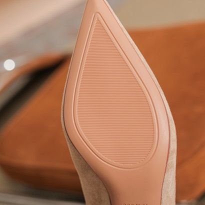 スエード靴 上品な尖りつま先高級起毛素材パンプス