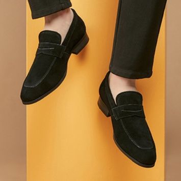 スエード靴 上質素材使用紳士用本革ペニーローファー