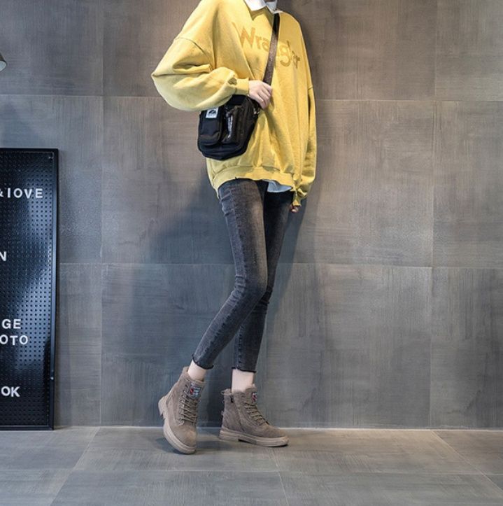 スエード靴 スエード安全靴 ふわふわファー付き冬用作業靴