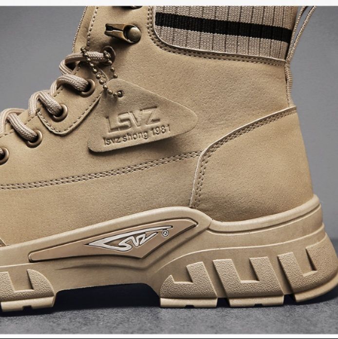 スエード靴 本革スエード靴ハイカットミリタリースニーカー