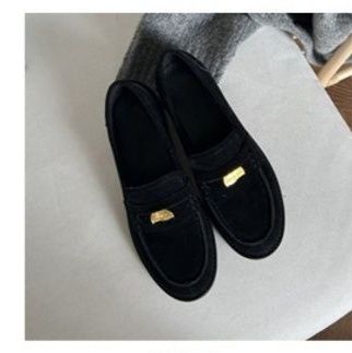 スエード靴 金具付きビット　ローファー