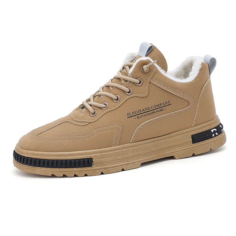 スエード靴 裏ボア仕様のミッドカットスエード靴スニーカー