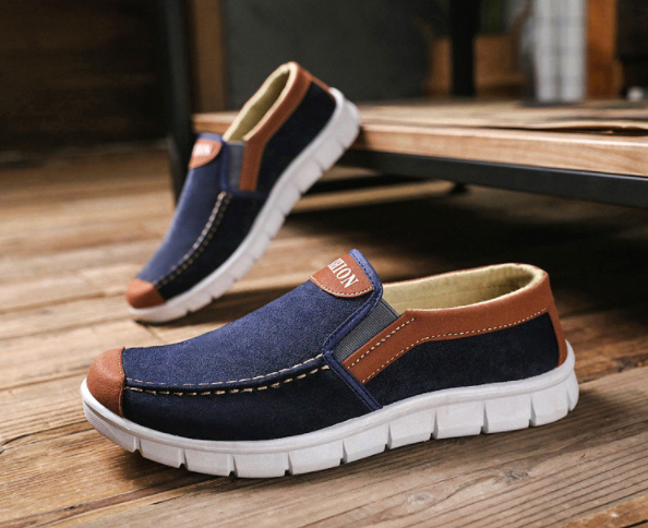 スエード靴 軽量スエード素材スニーカー メンズ用通気性抜群カジュアルシューズ