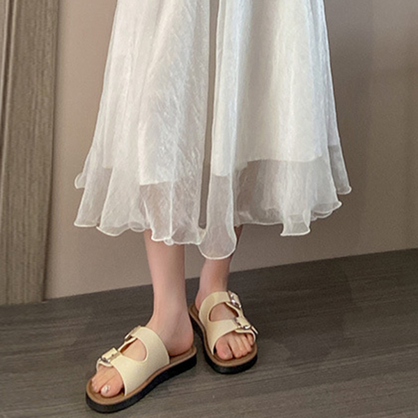 スエード靴 レディース 二本留め サンダル スエード調