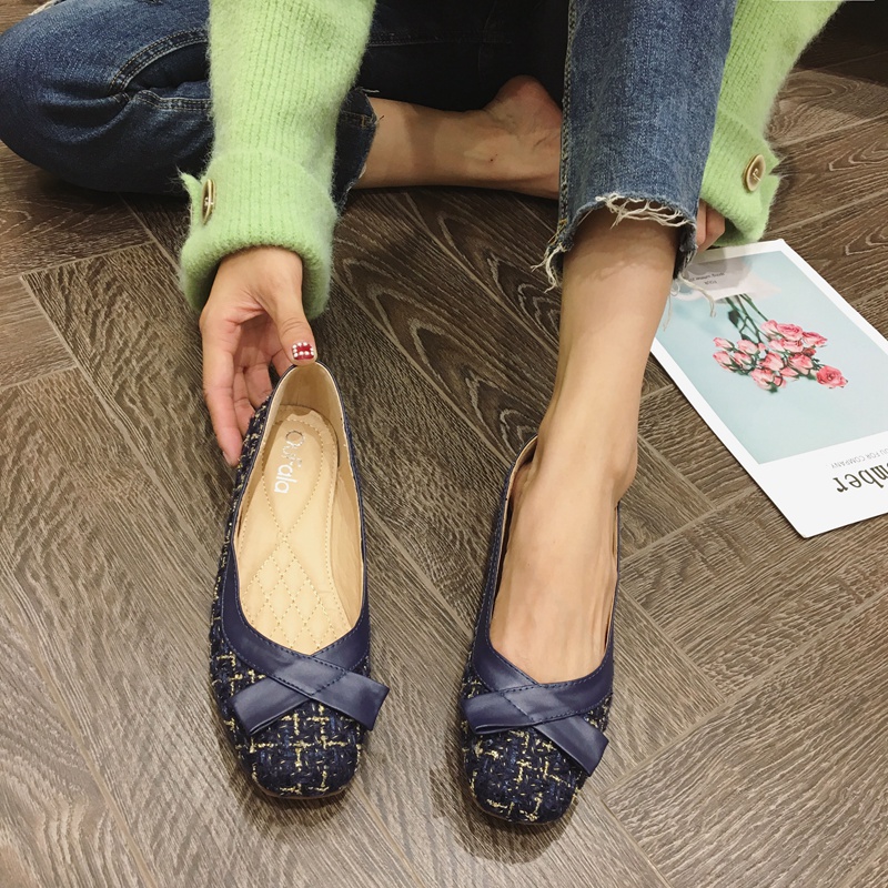 ローヒール パンプス 痛くない ツイード リボン 歩きやすい フォーマル