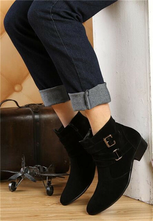 スエード靴 男性用スエード製ショートブーツ ビジネスシューズ