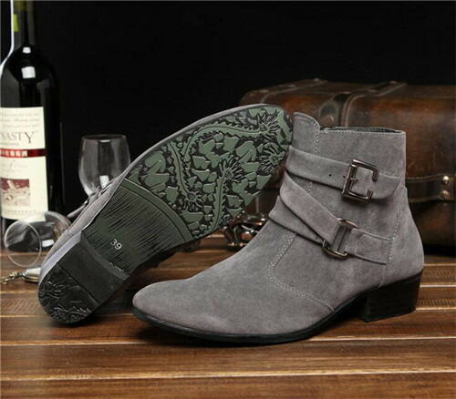 スエード靴 男性用スエード製ショートブーツ ビジネスシューズ